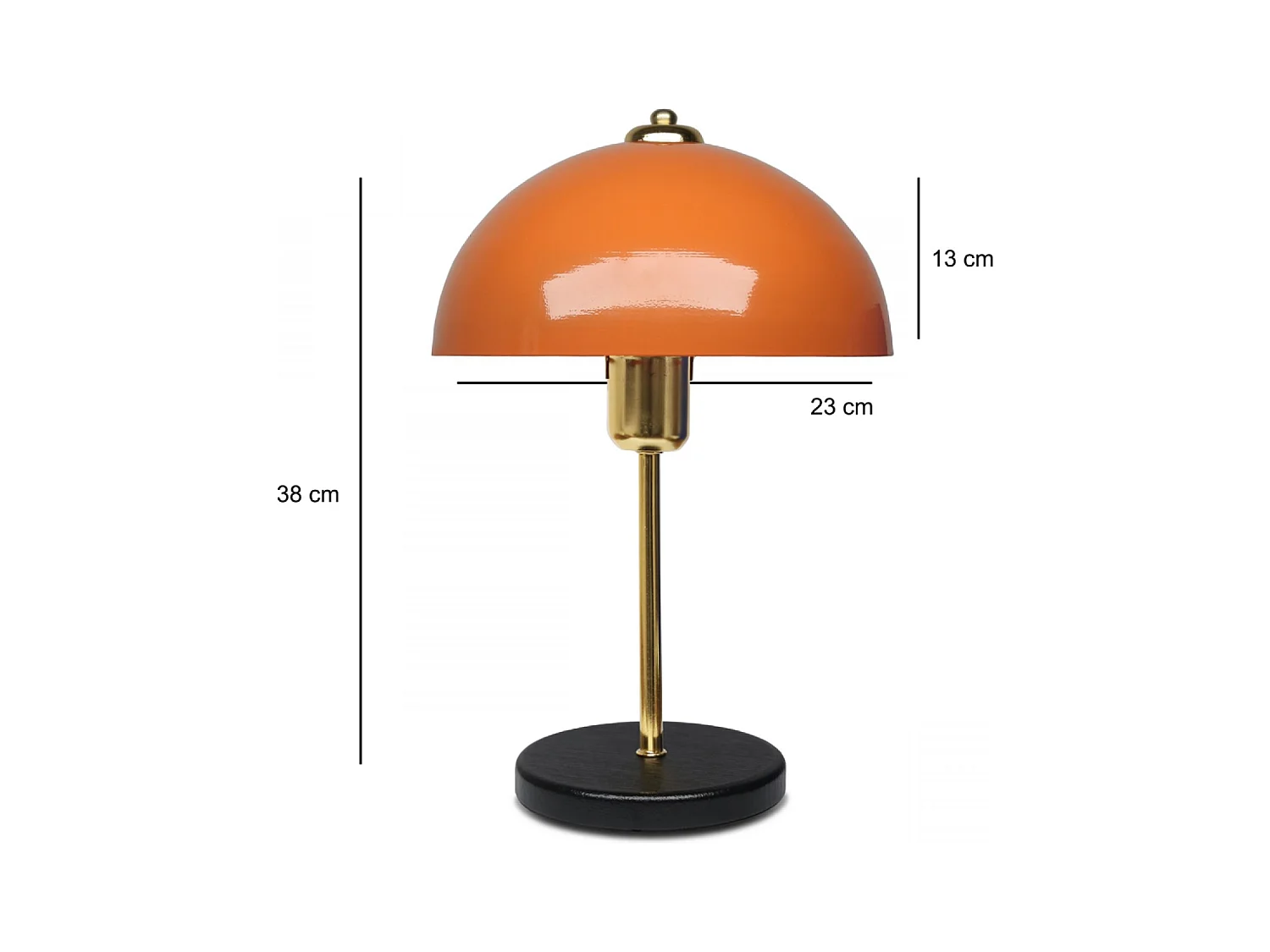 Lampe de table champignon orange 38cm ARMANCE