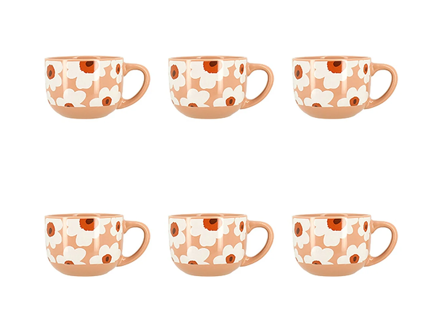 Novastyl - Lot 6 Jumbo Marguerite 45cl En Gres Terracotta