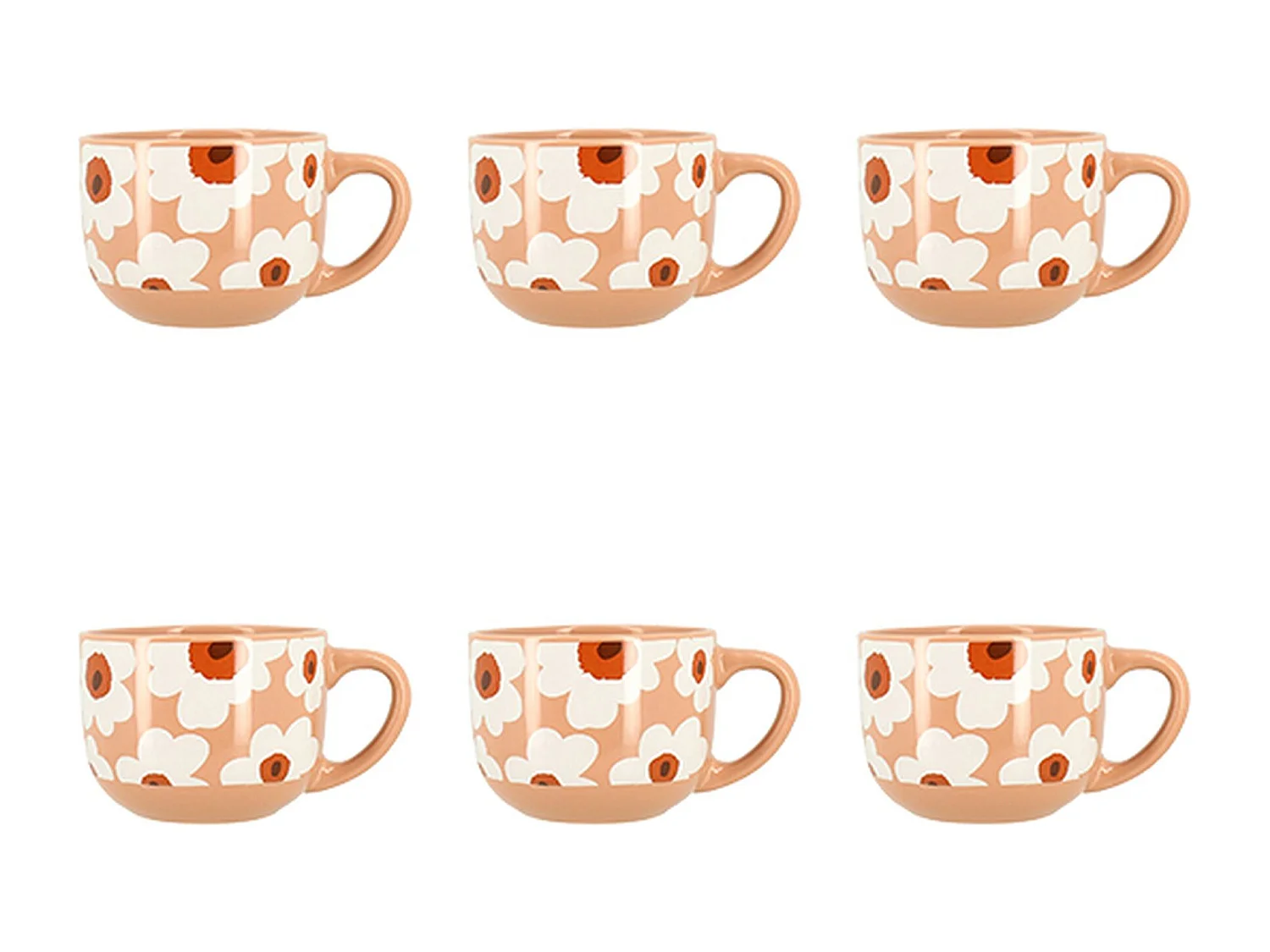 Novastyl - Lot 6 Jumbo Marguerite 45cl En Gres Terracotta