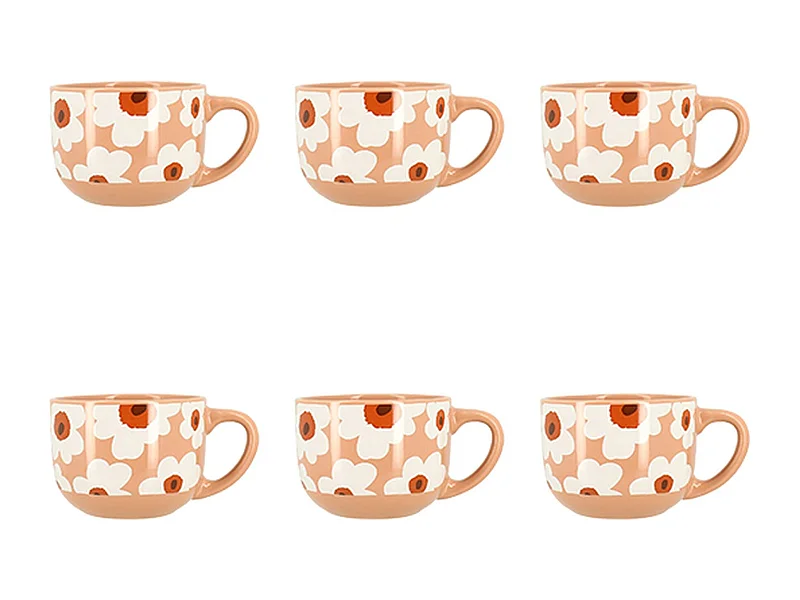 Novastyl - Lot 6 Jumbo Marguerite 45cl En Gres Terracotta