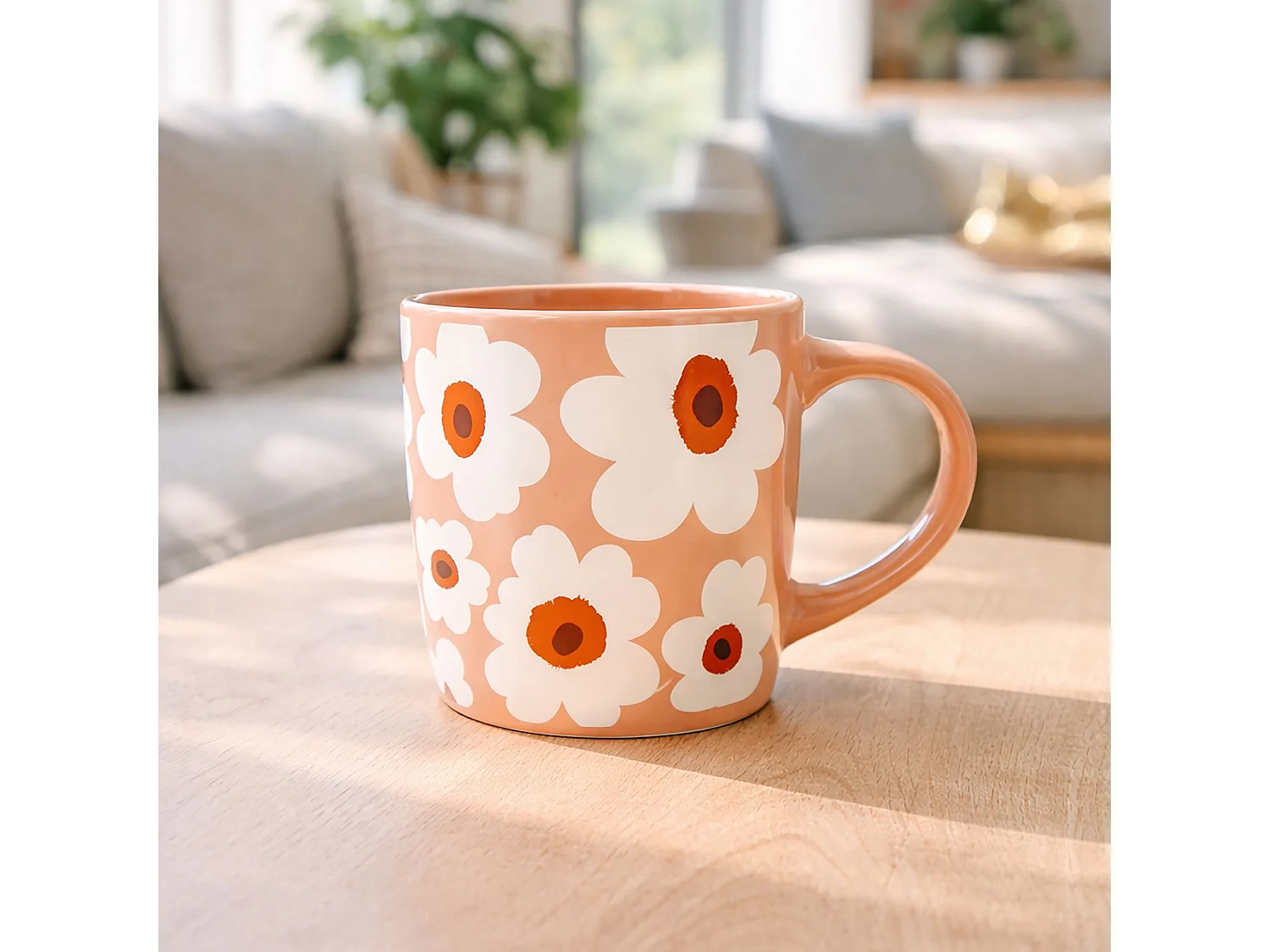 Novastyl - Lot 6 Mugs Marguerite 34cl En Gres Terracotta