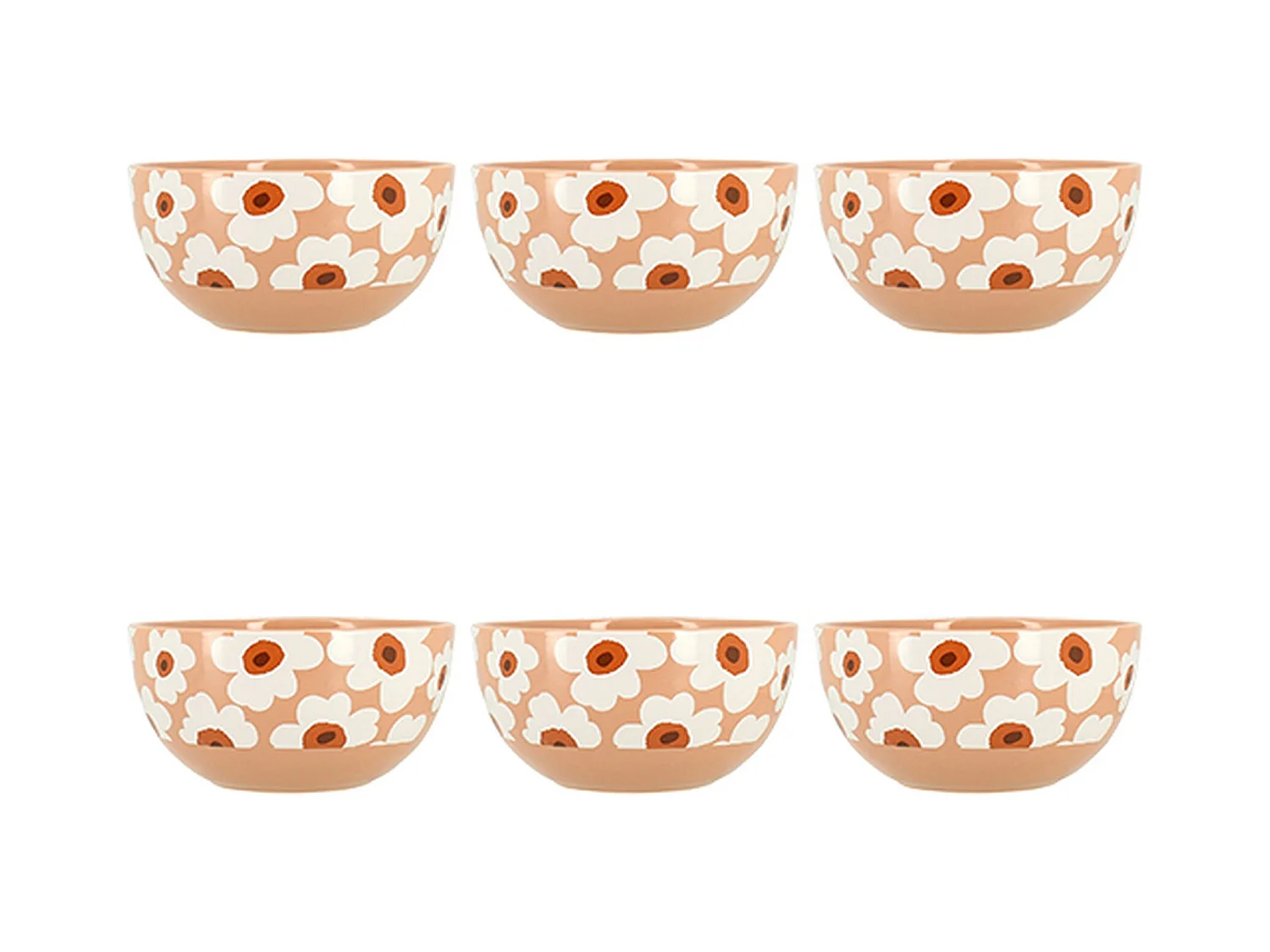 Novastyl - Lot 6 Bols Marguerite 55cl En Gres Terracotta