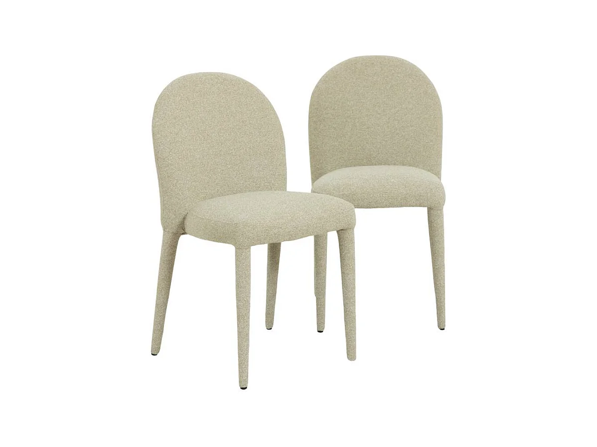 Chaise en tissu intégral écru Doris (lot de 2)