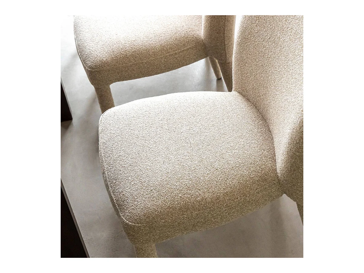 Chaise en tissu intégral écru Doris (lot de 2)