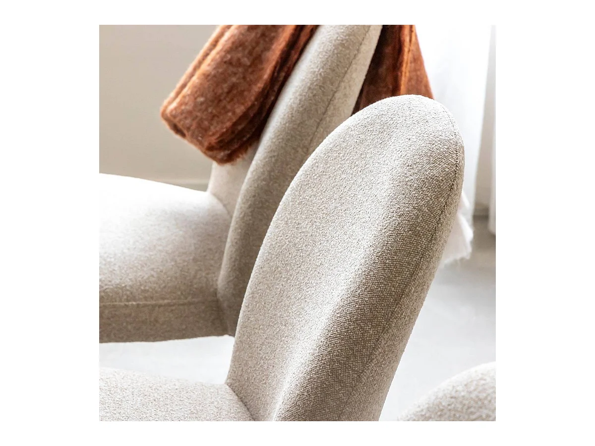 Chaise en tissu intégral écru Doris (lot de 2)