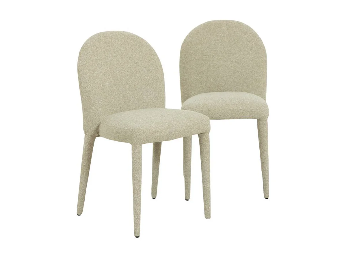 Chaise intégralement en tissu écru Doris (lot de 2)
