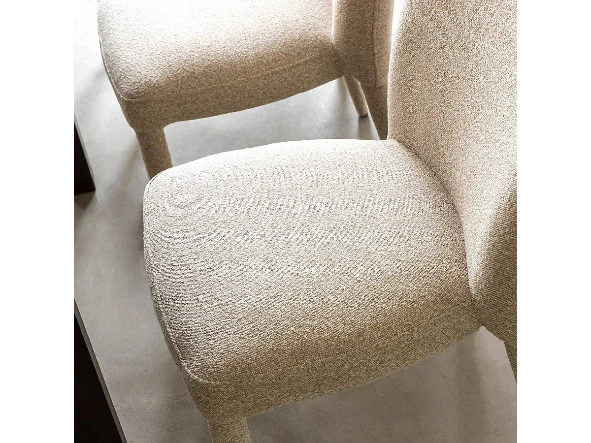 Chaise intégralement en tissu écru Doris (lot de 2)