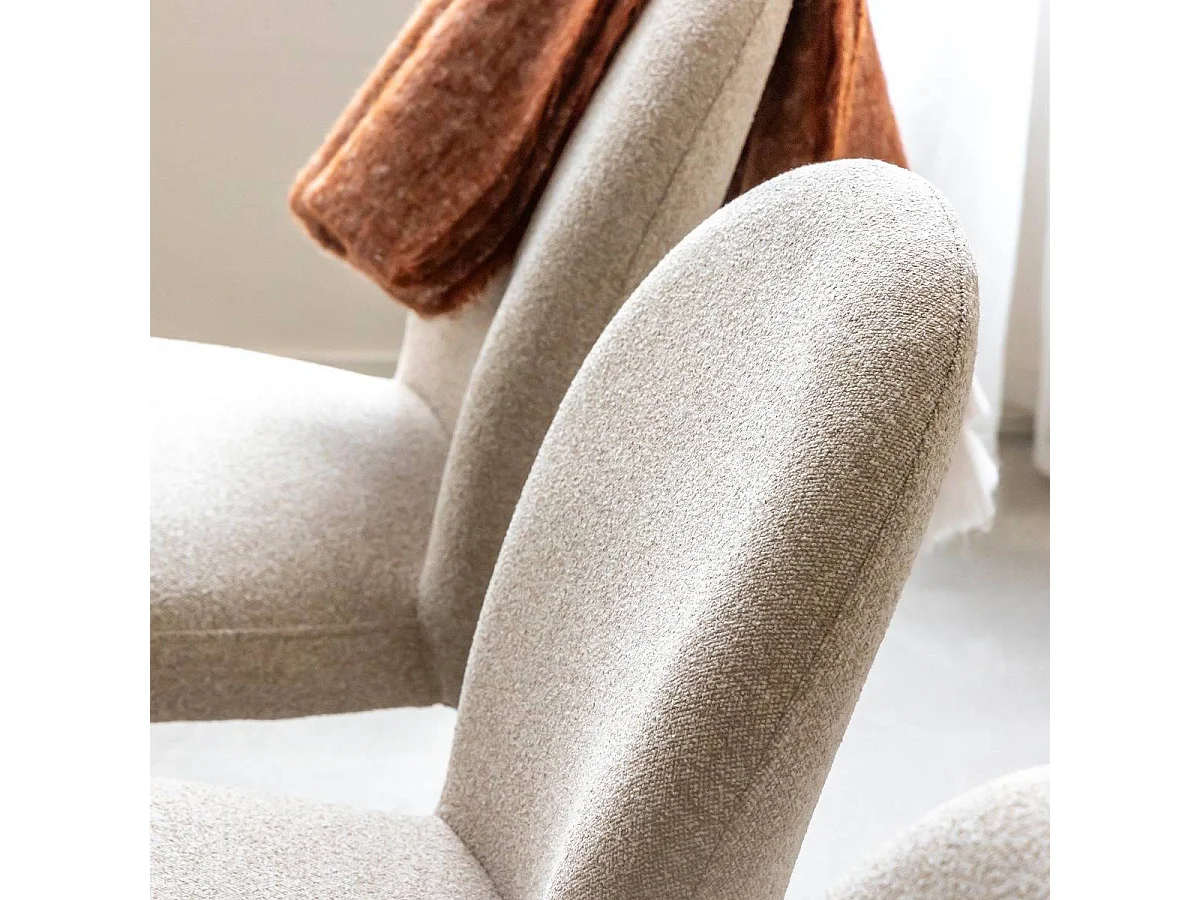 Chaise intégralement en tissu écru Doris (lot de 2)