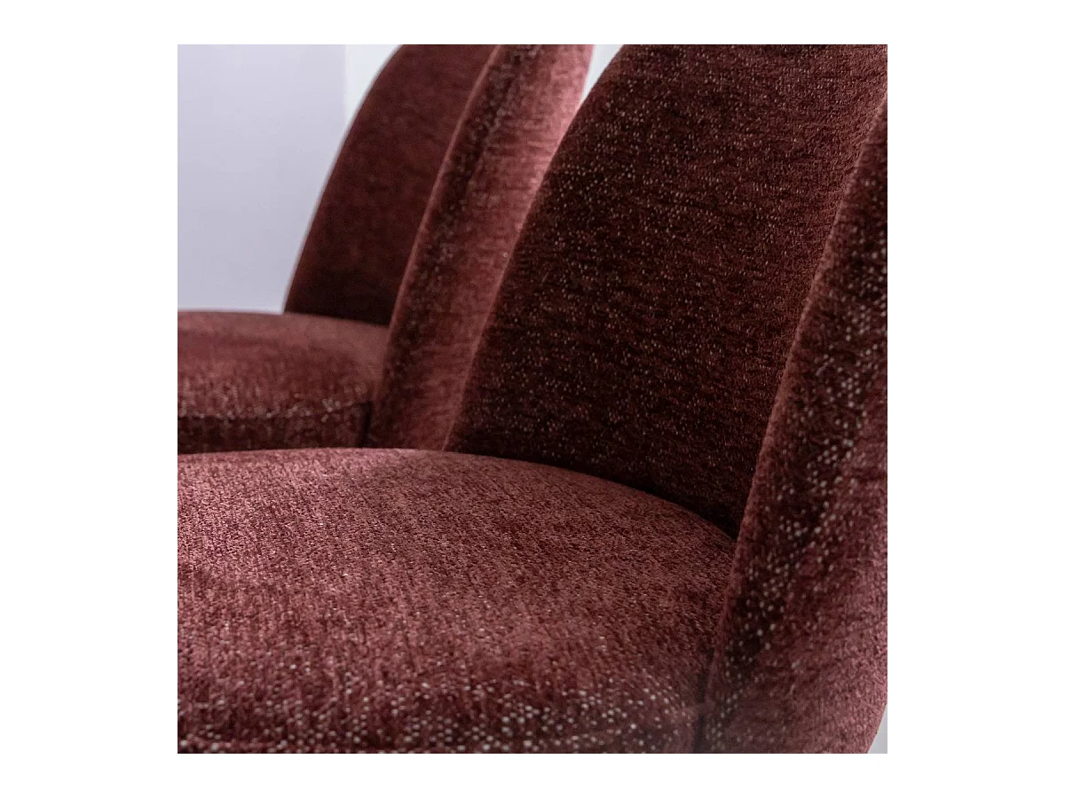 Chaise tissu terracotta et pieds en métal effet bois Vilma (lot de 2)