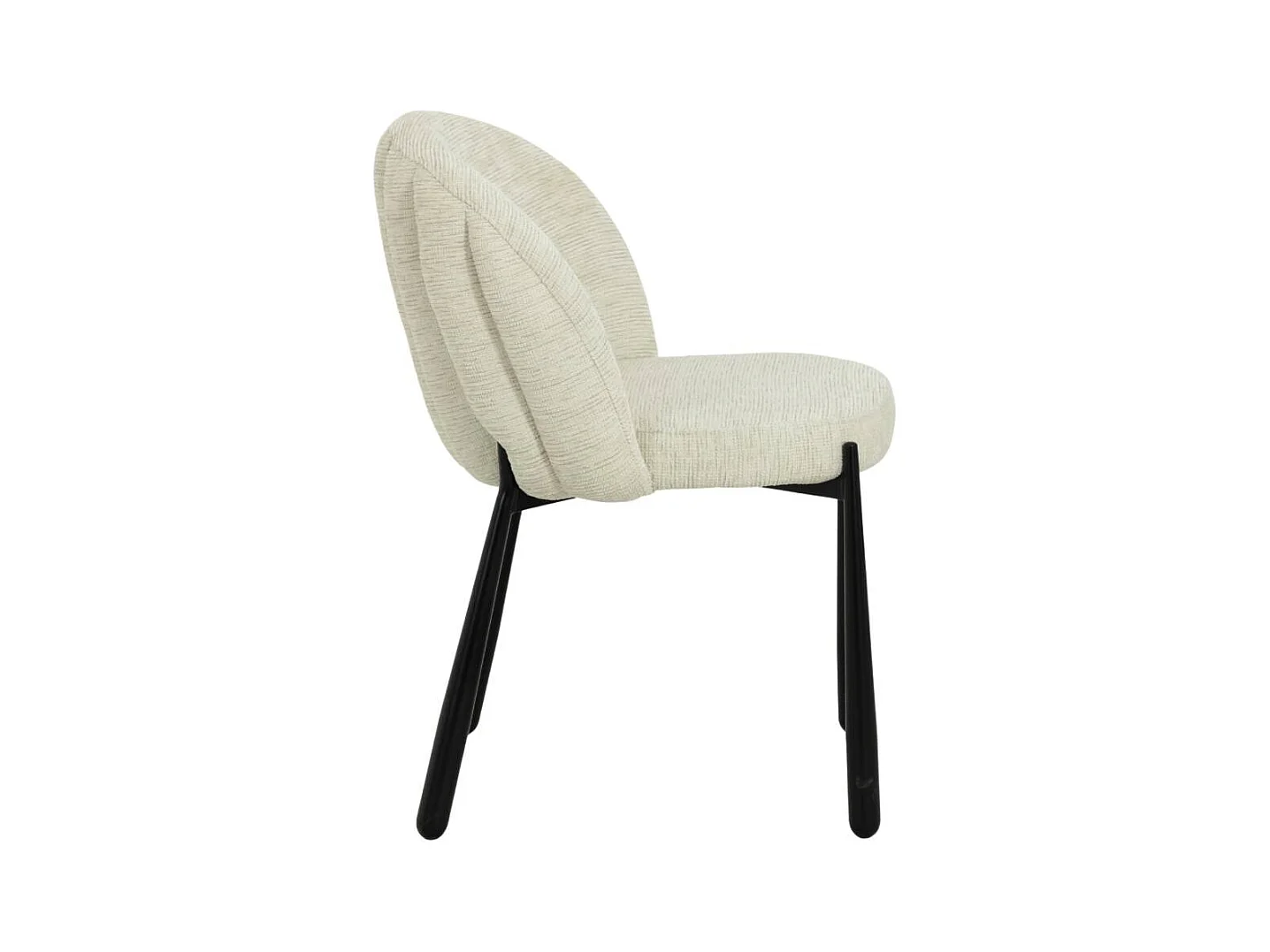 Chaise en tissu écru et pieds en métal Ondine (lot de 2)