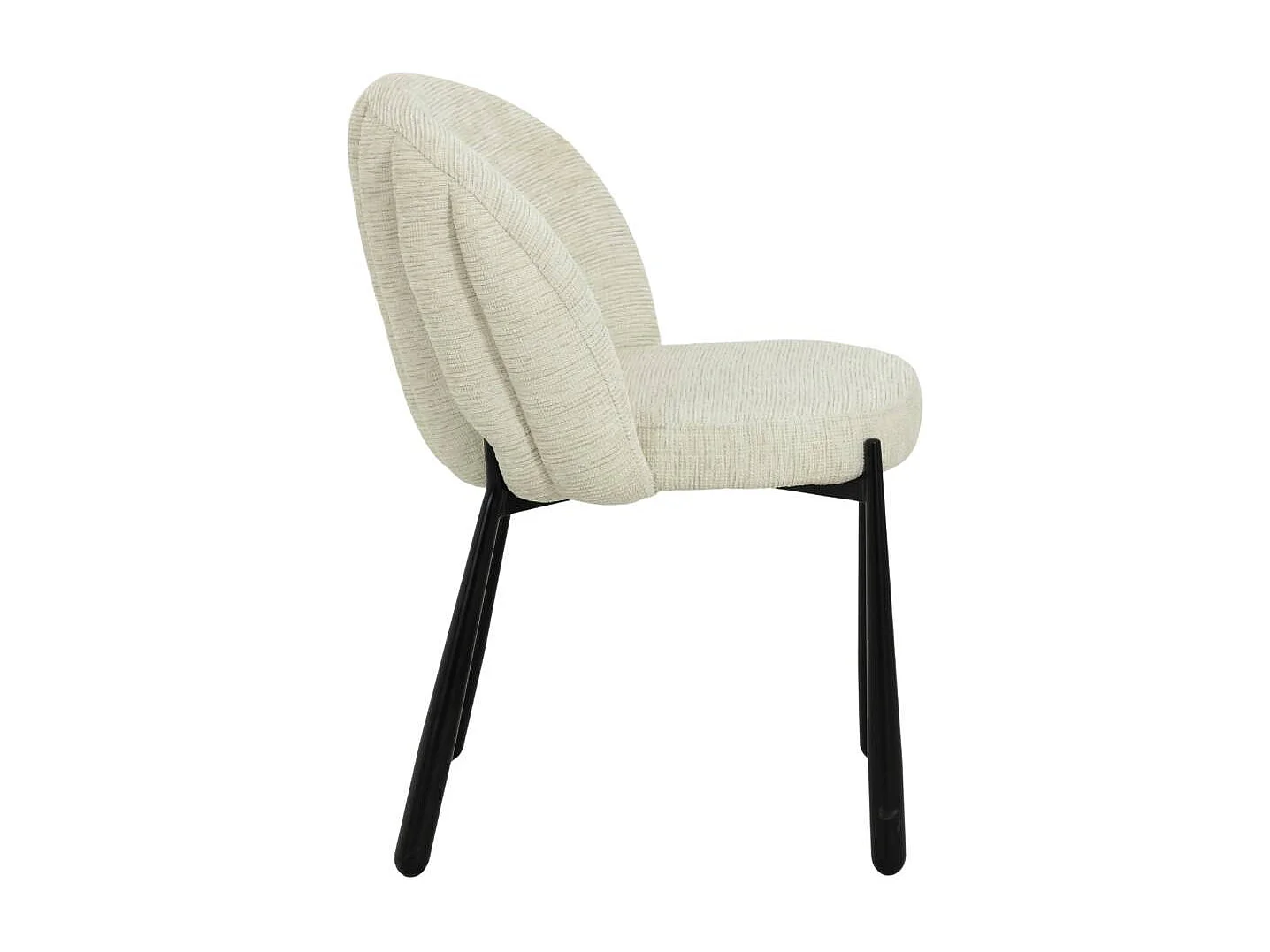 Chaise en tissu écru et pieds en métal Ondine (lot de 2)