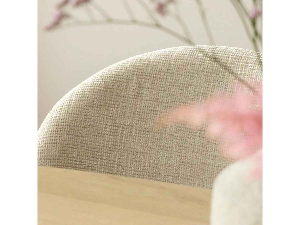 Chaise en tissu écru et pieds en métal Ondine (lot de 2)