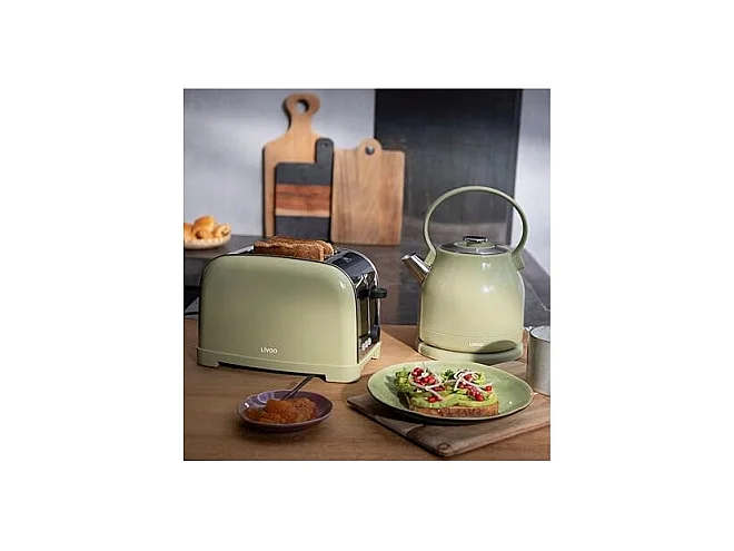 Livoo Bouilloire électrique 1.5l 2200w vert/gris - DOD202M