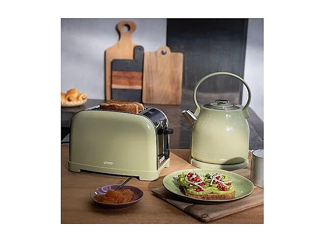 Livoo Bouilloire électrique 1.5l 2200w vert/gris - DOD202M