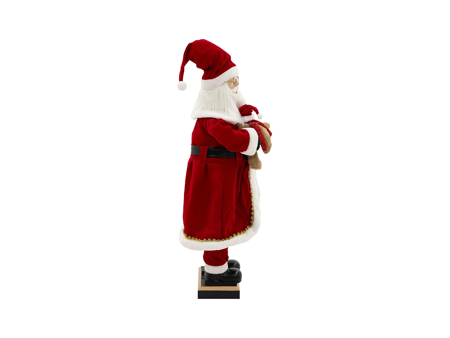 Figurine de père noël 120 cm à lumière LED mouvement son et musique décoration animée avec lanterne ours en peluche capteur de déplacement inclus