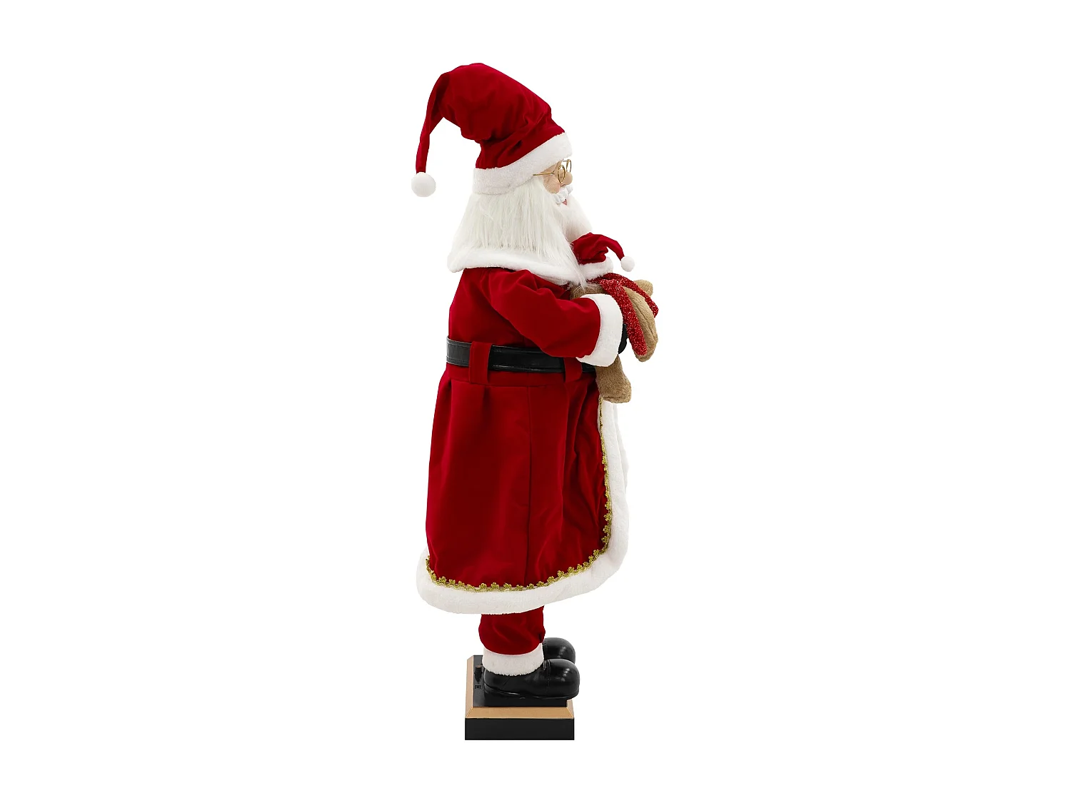 Figurine de père noël 120 cm à lumière LED mouvement son et musique décoration animée avec lanterne ours en peluche capteur de déplacement inclus
