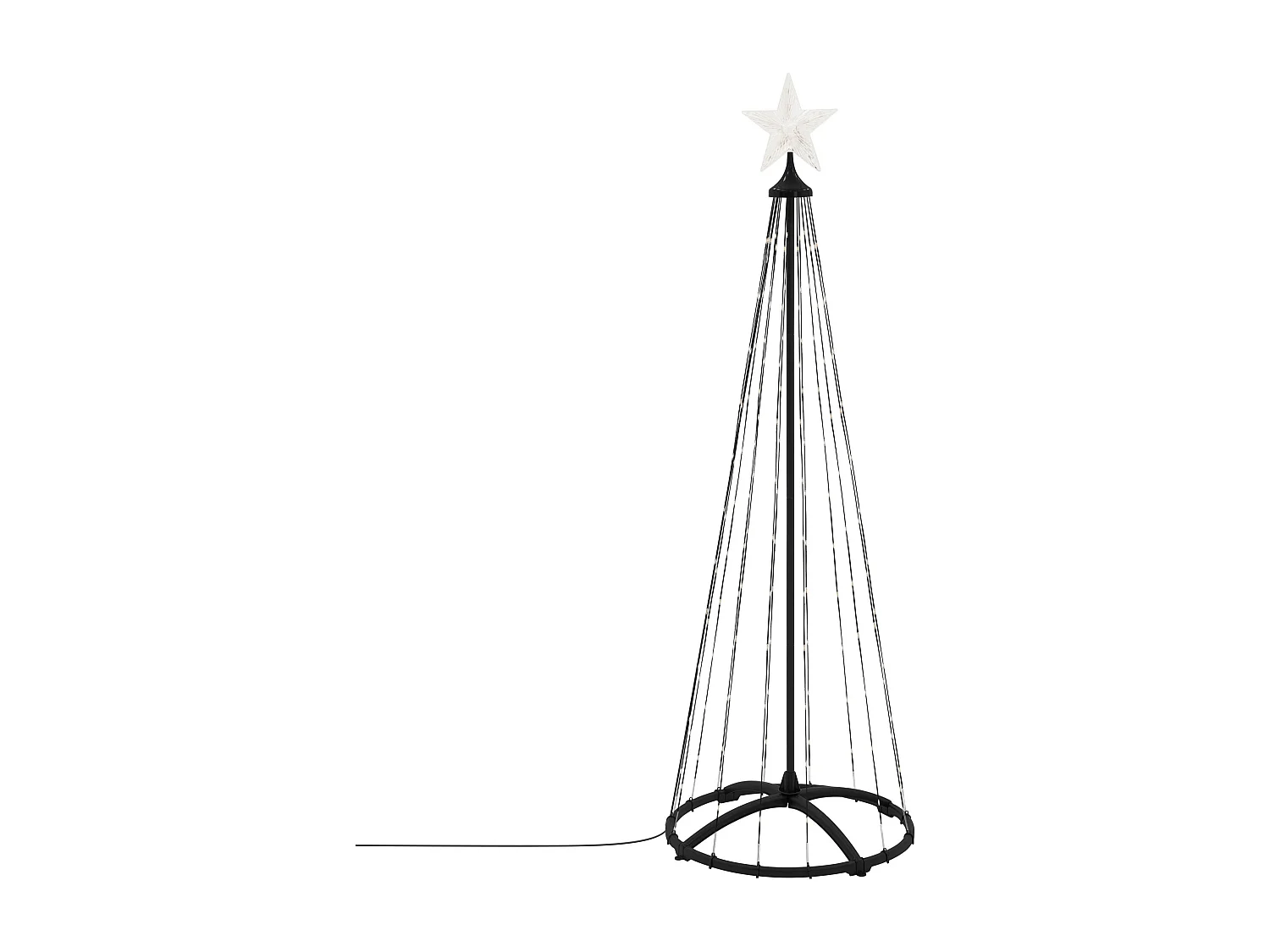 ECD Germany LED Weihnachtsbaum Außen 150 cm 154 LED Warmweiß, Beleuchteter Tannenbaum Weihnachtsdeko Metall Lichterpyramide Lichterbaum Lichterkette