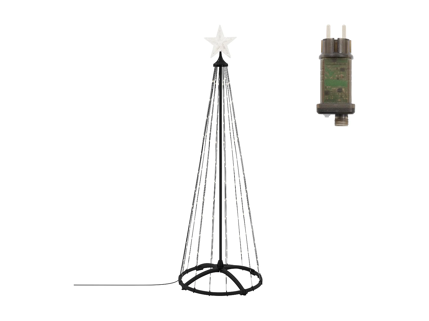 ECD Germany LED Weihnachtsbaum Außen 150 cm 154 LED Warmweiß, Beleuchteter Tannenbaum Weihnachtsdeko Metall Lichterpyramide Lichterbaum Lichterkette