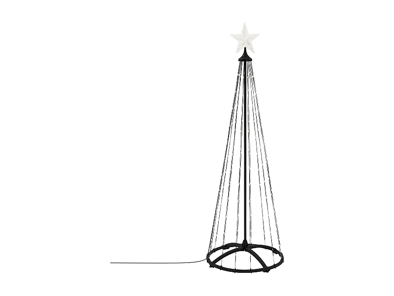 ECD Germany LED Weihnachtsbaum Außen 150 cm 154 LED Warmweiß, Beleuchteter Tannenbaum Weihnachtsdeko Metall Lichterpyramide Lichterbaum Lichterkette