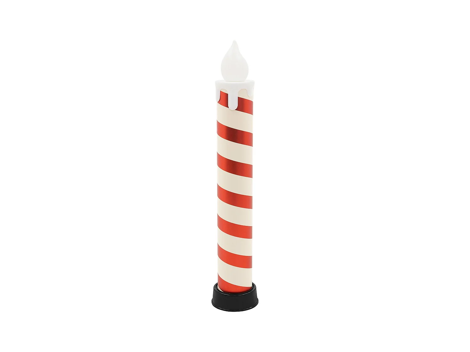2x bougies à LED en forme de sucre d’orge XXL 82 cm rouge blanc décoration de noël sur piles avec minuterie effet en flamme intérieur ou extérieur