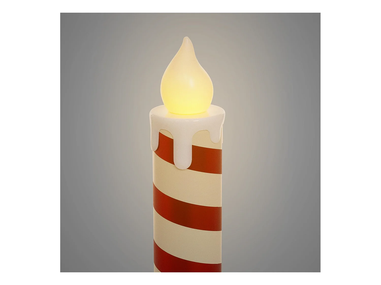 2x bougies à LED en forme de sucre d’orge XXL 82 cm rouge blanc décoration de noël sur piles avec minuterie effet en flamme intérieur ou extérieur