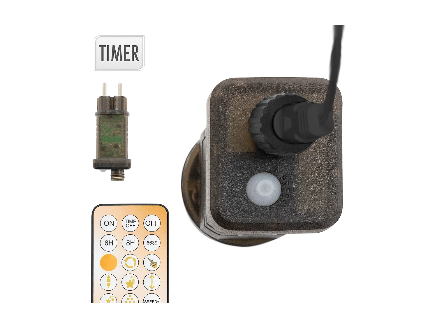 Sapin de noël extérieur 210cm éclairage à 370 LED blanc chaud dimmable structure décorative conique en métal avec minuterie 9 modes et télécommande