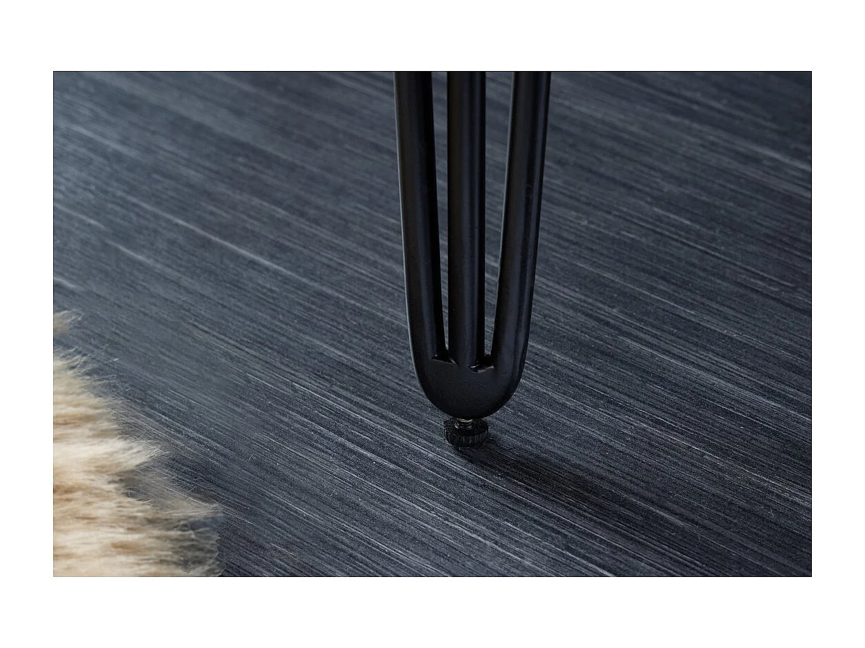 Table de salle à manger SILVA – Bois massif d'acacia et métal noir – 120 cm – Plateau épais 45 mm – Style industriel