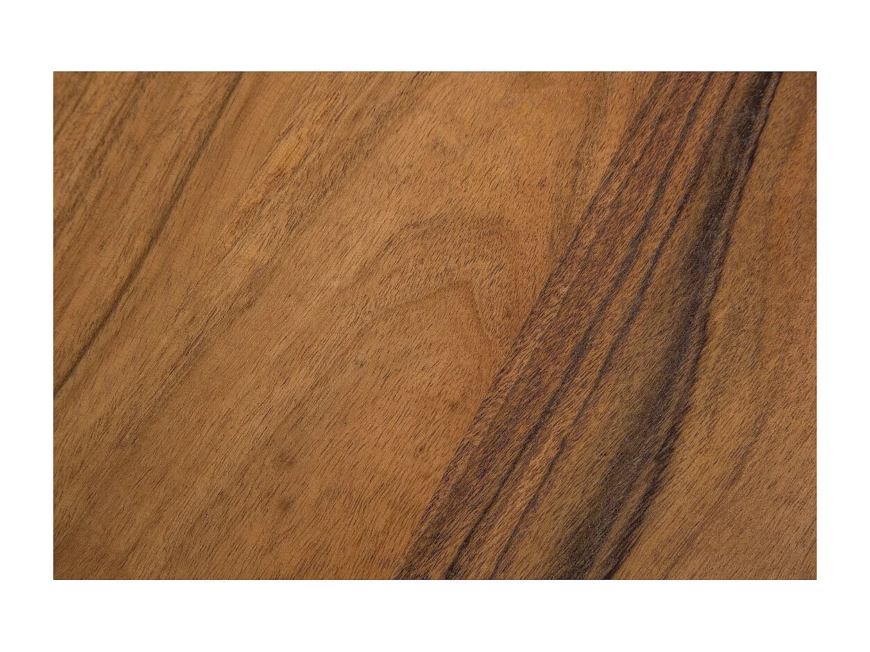 Table de salle à manger ARKAYA – Bois massif d'acacia verni et métal noir – 160 cm – Style industriel