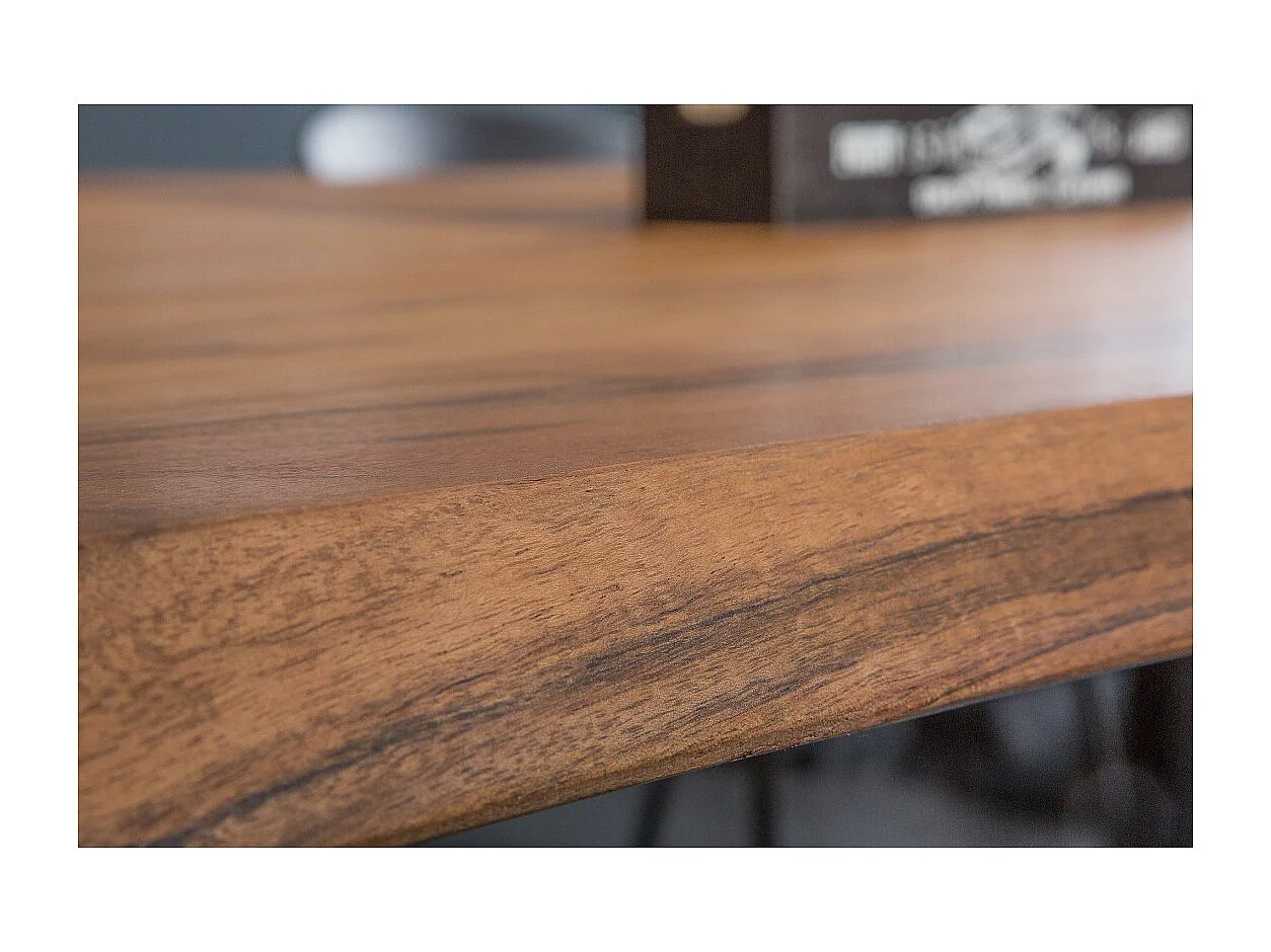 Table de salle à manger ARKAYA – Bois massif d'acacia verni et métal noir – 160 cm – Style industriel