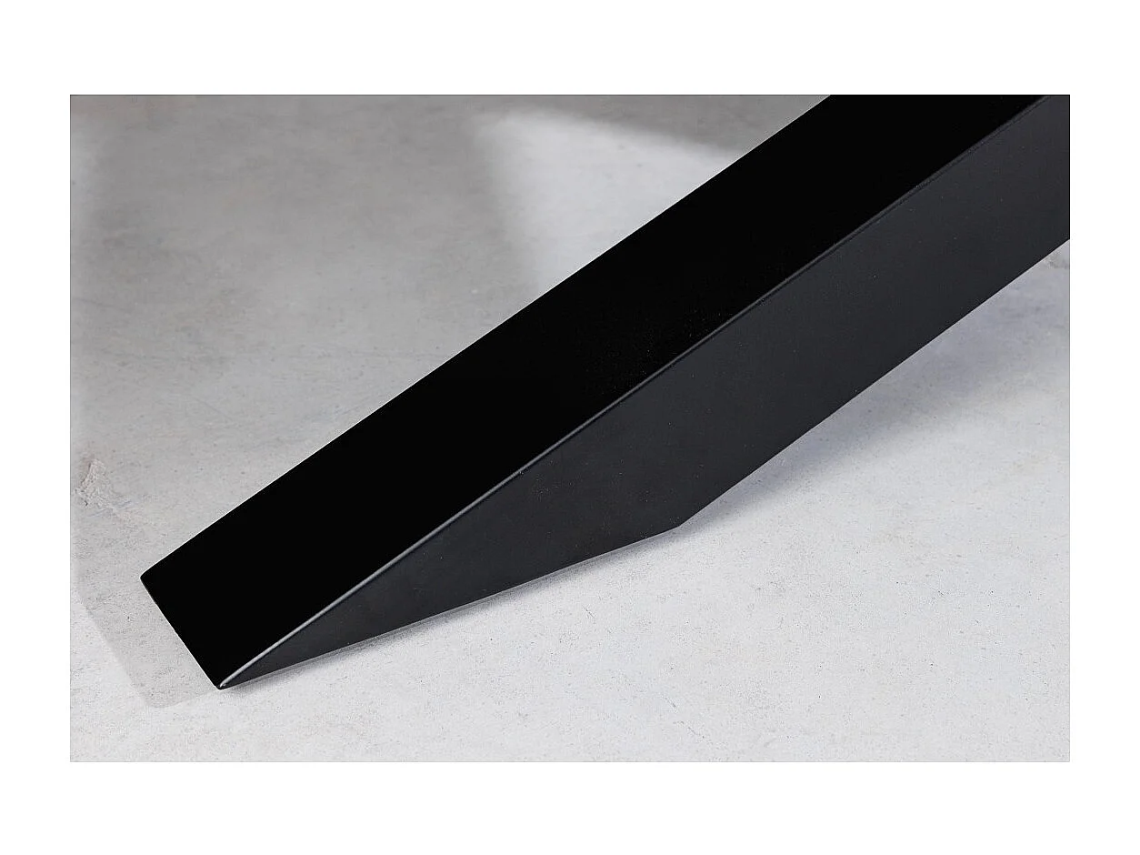 Table de salle à manger SOLARA – Bois de pin recyclé verni et métal noir – 240 cm – Style industriel