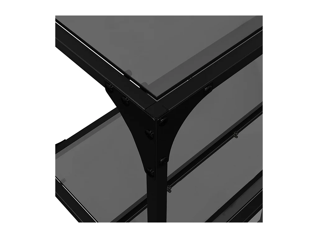 Mesa consola con superficie de vidrio negro acero 158,5x30x81cm