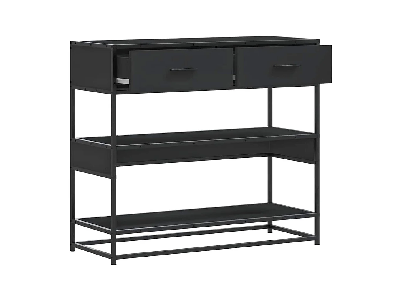 Table console noir 90x35x80 cm bois d'ingénierie