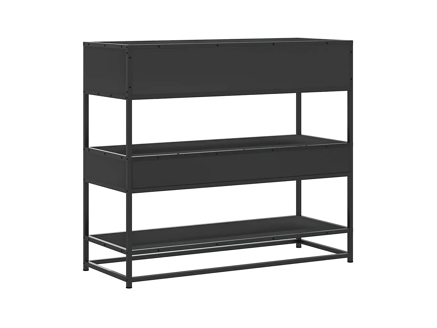 Table console noir 90x35x80 cm bois d'ingénierie