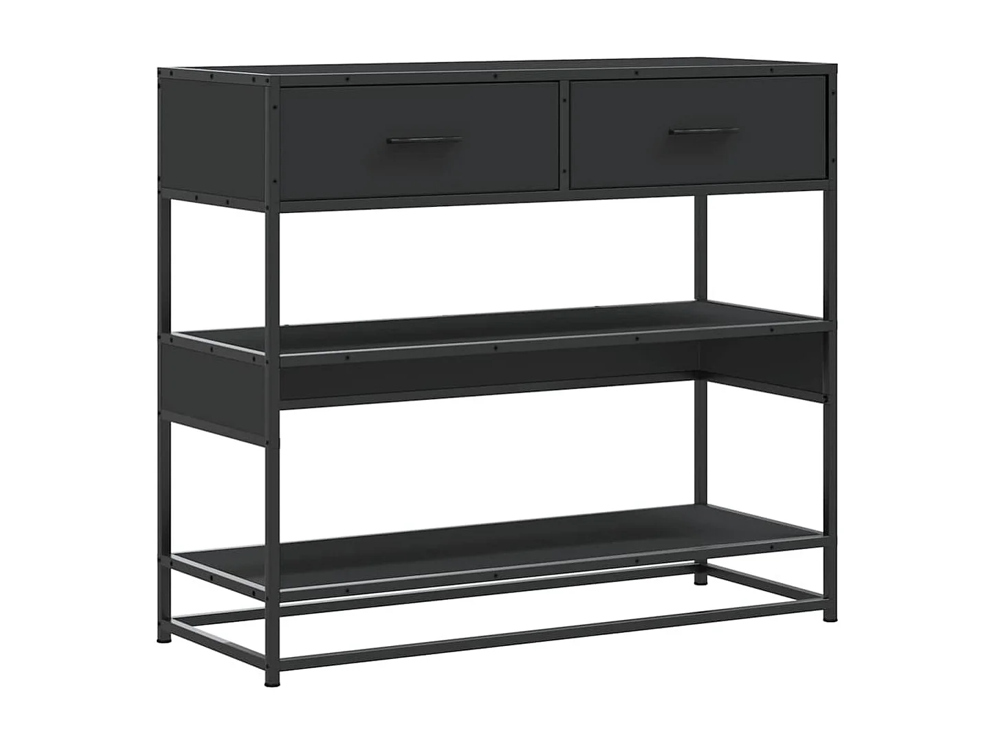 Table console noir 90x35x80 cm bois d&#039;ingénierie