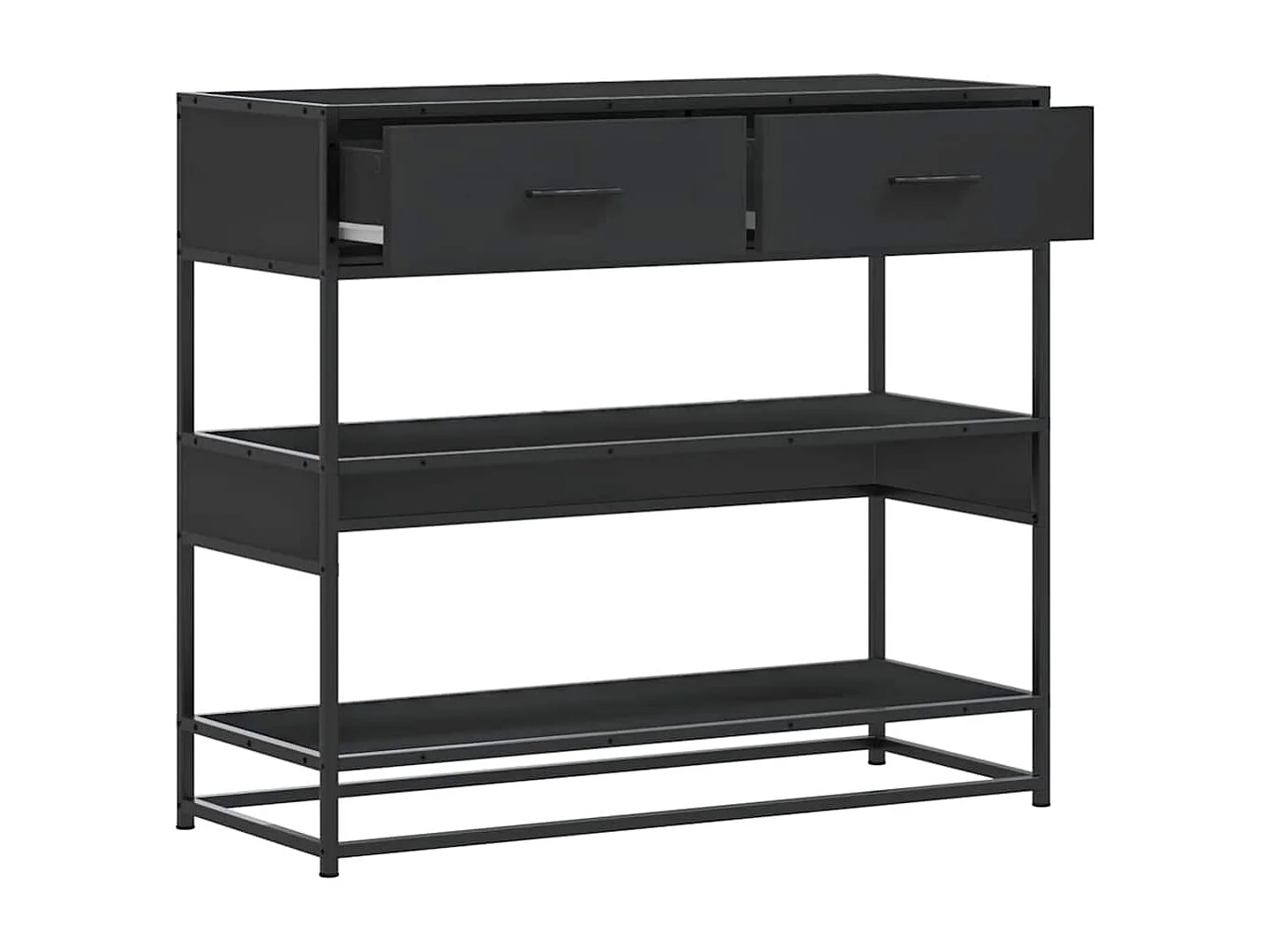 Table console noir 90x35x80 cm bois d&#039;ingénierie