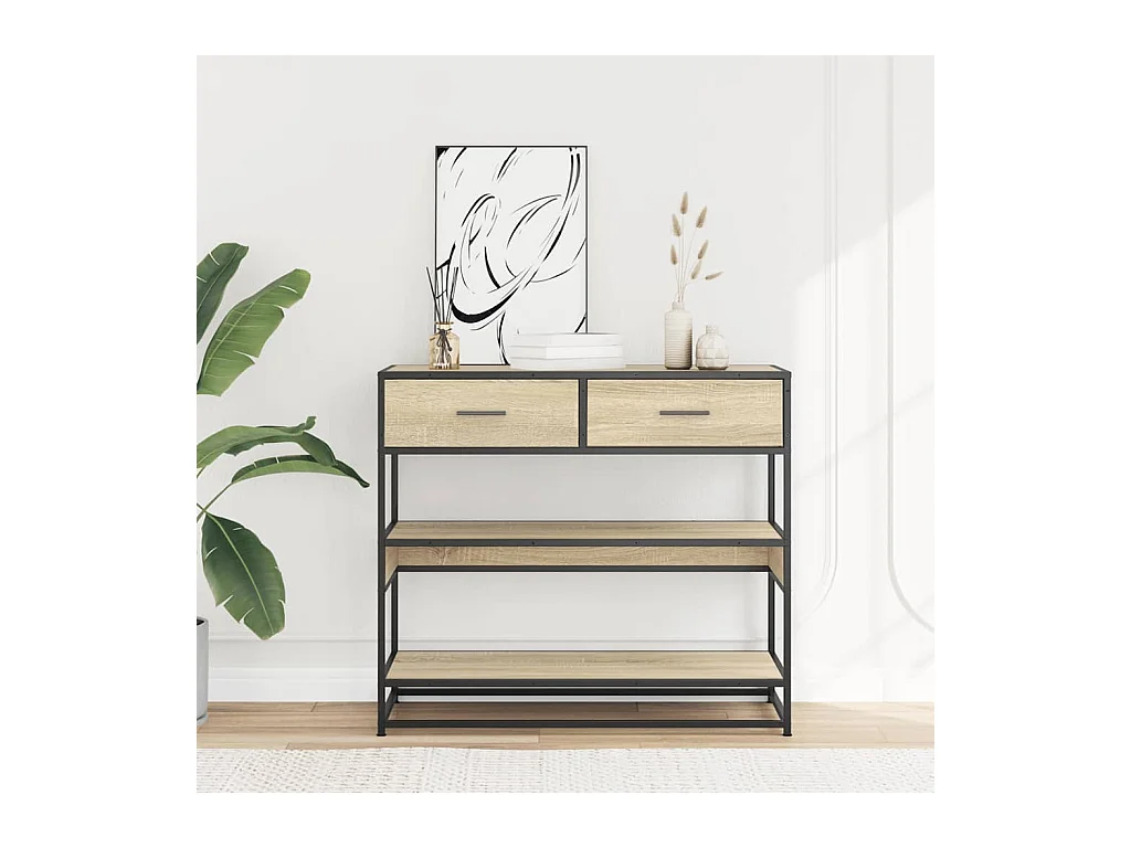 Mesa consola de madera de ingeniería roble Sonoma 90x35x80 cm