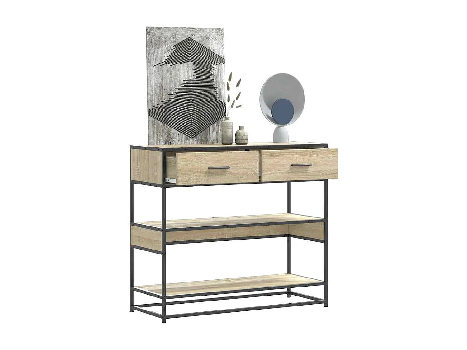 Table console chêne sonoma 90x35x80 cm bois d'ingénierie