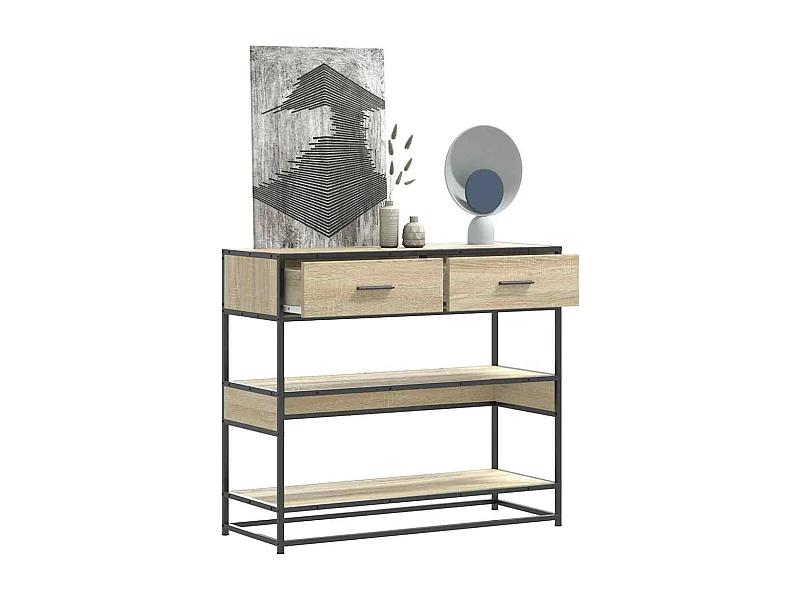 Table console chêne sonoma 90x35x80 cm bois d'ingénierie