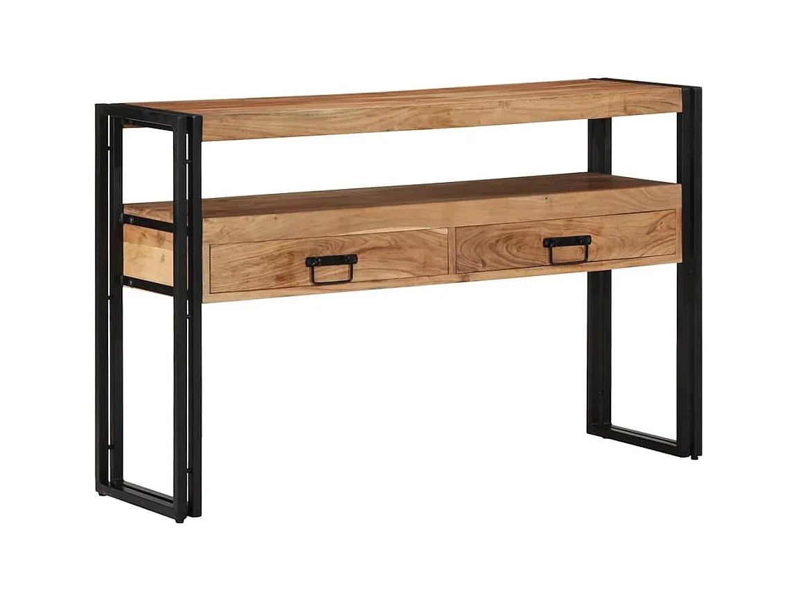 Mesa Consola Marrón 120 x 33 x 75 cm madera maciza de acacia