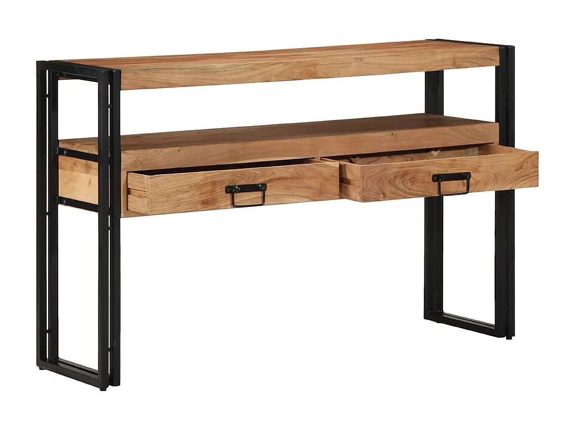 Wandtafel met lade Bruin 120 x 33 x 75 cm Massief acaciahout