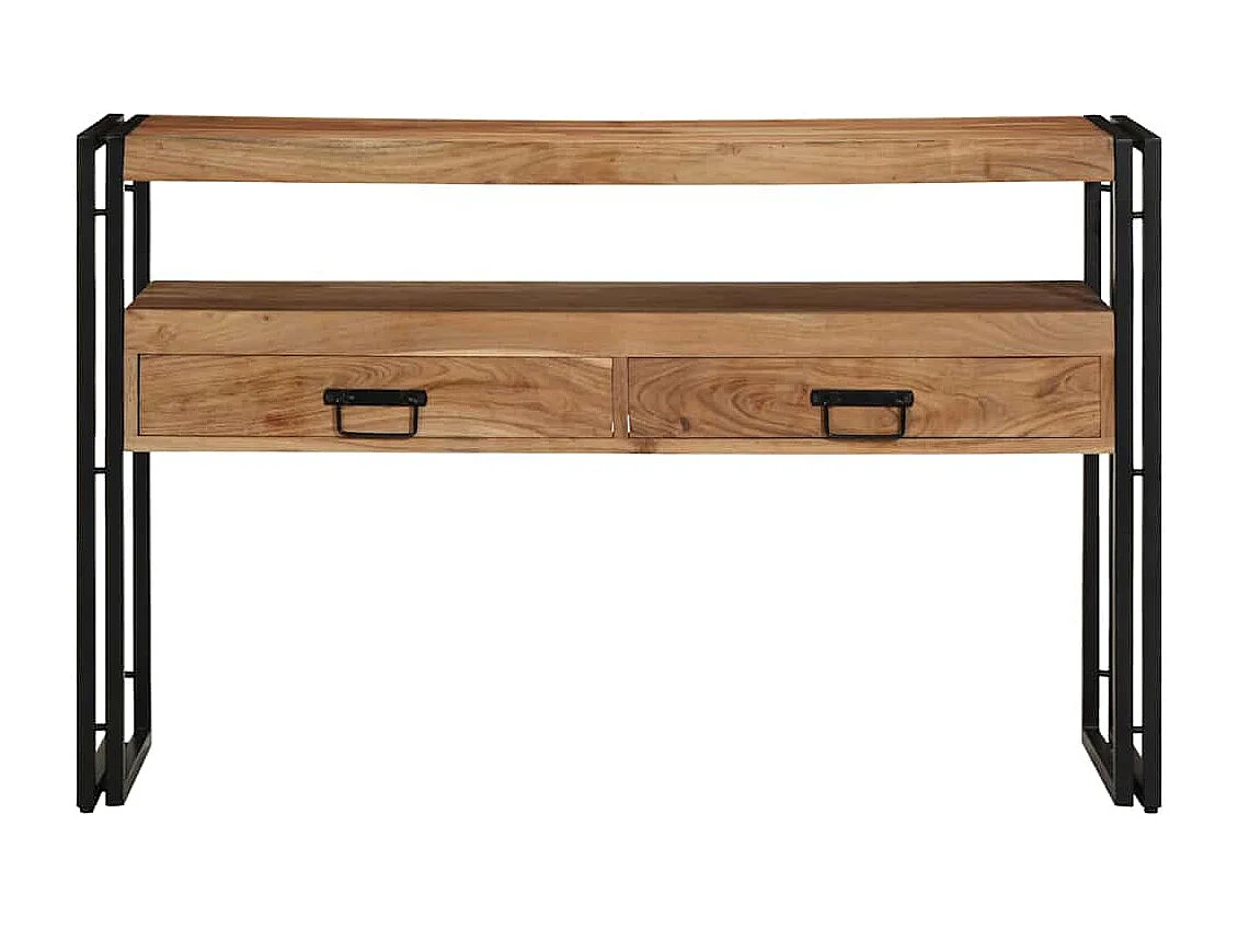 Wandtafel met lade Bruin 120 x 33 x 75 cm Massief acaciahout