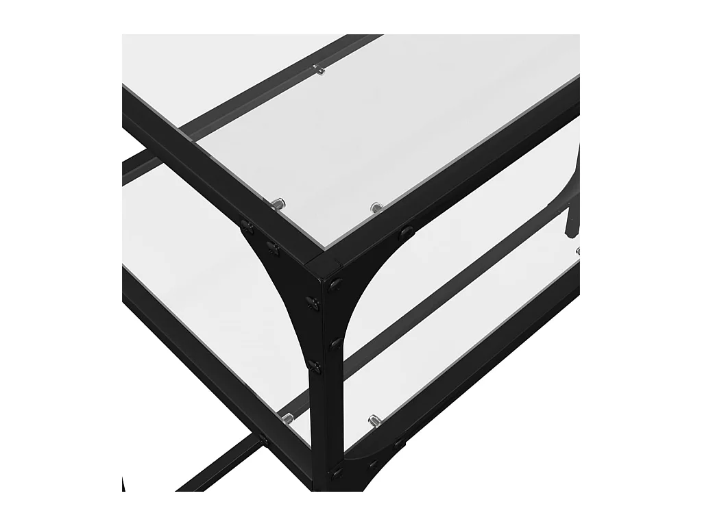 Table console avec dessus en verre transparent 80x35x81cm acier