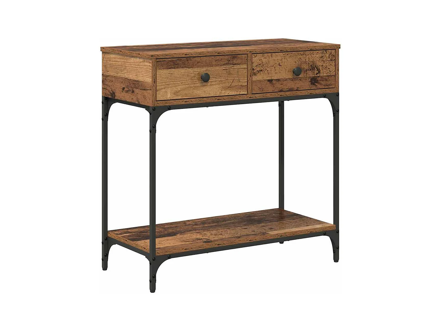 Wandtafel met lade Oud hout 75 x 34.5 x 75 cm Bewerkt hout