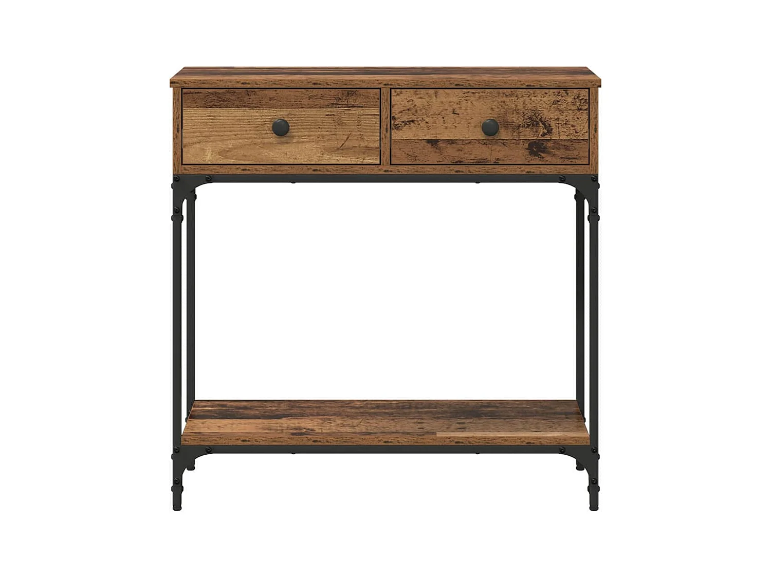 Wandtafel met lade Oud hout 75 x 34.5 x 75 cm Bewerkt hout