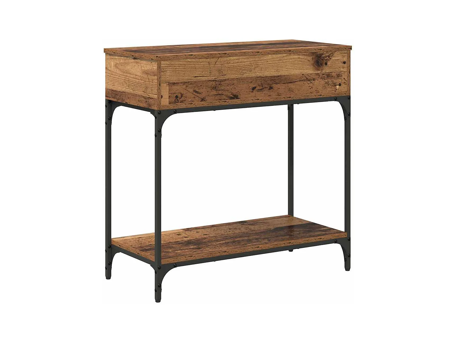 Wandtafel met lade Oud hout 75 x 34.5 x 75 cm Bewerkt hout