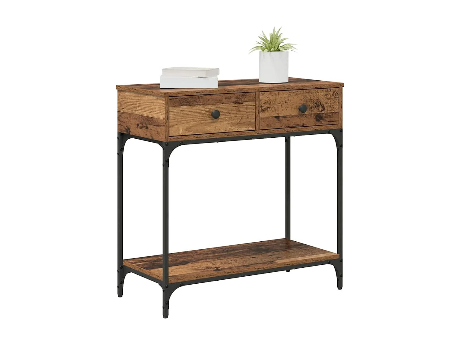 Table console Bois ancien 75 x 34,5 x 75 cm Bois d'ingénierie