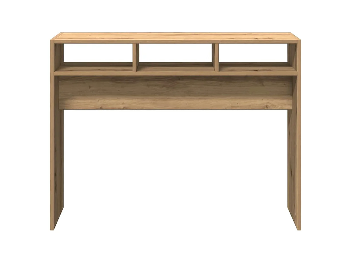 Table console chêne artisanal 105x30x80 cm bois d'ingénierie