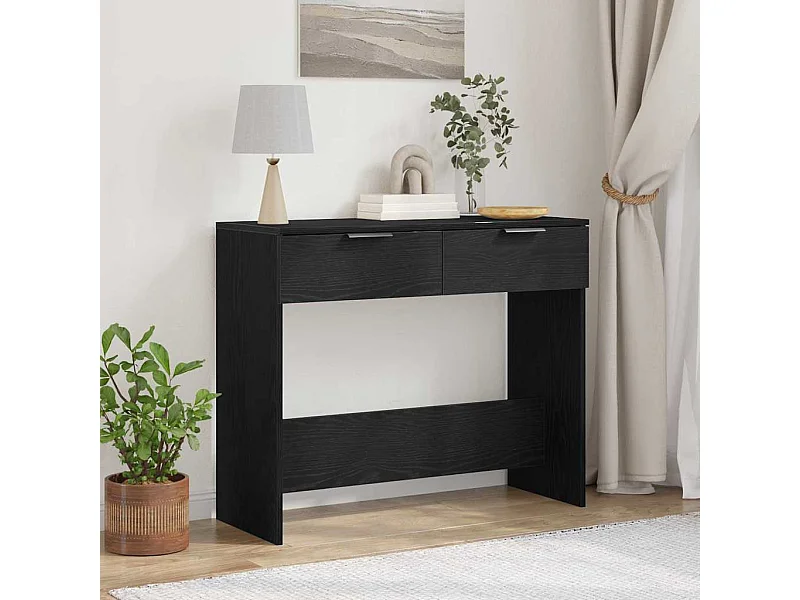 Mesa Consola Roble negro 90 x 36 x 75 cm Madera contrachapada