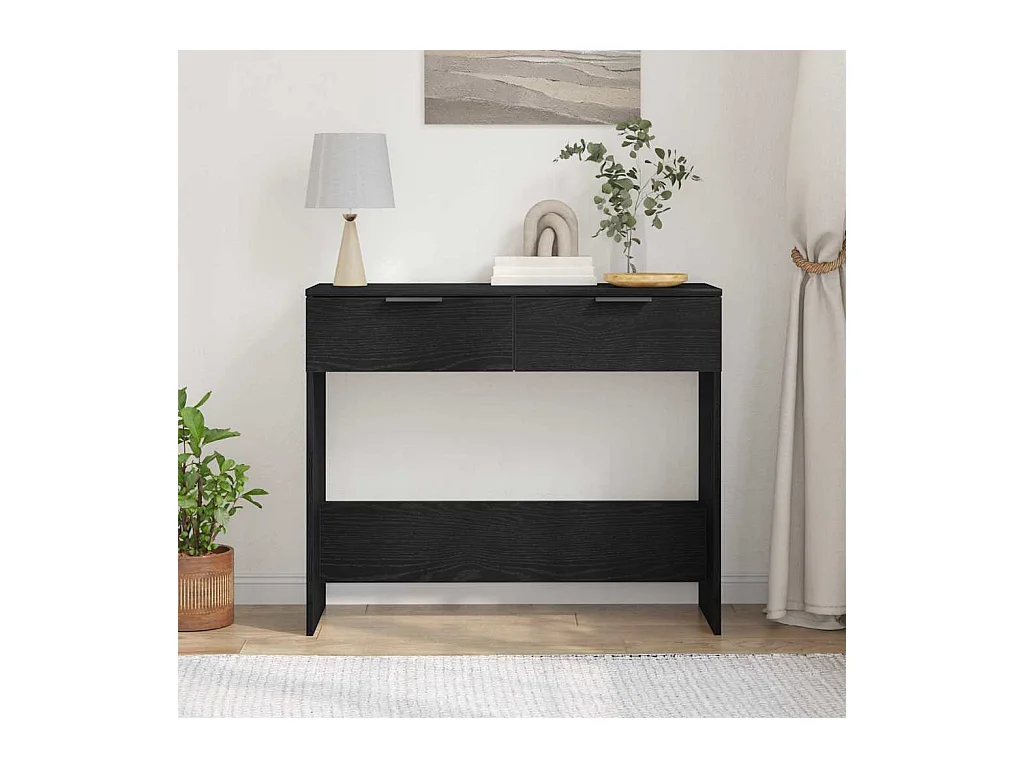 Aparador Carvalho preto 90 x 36 x 75 cm Madeira processada