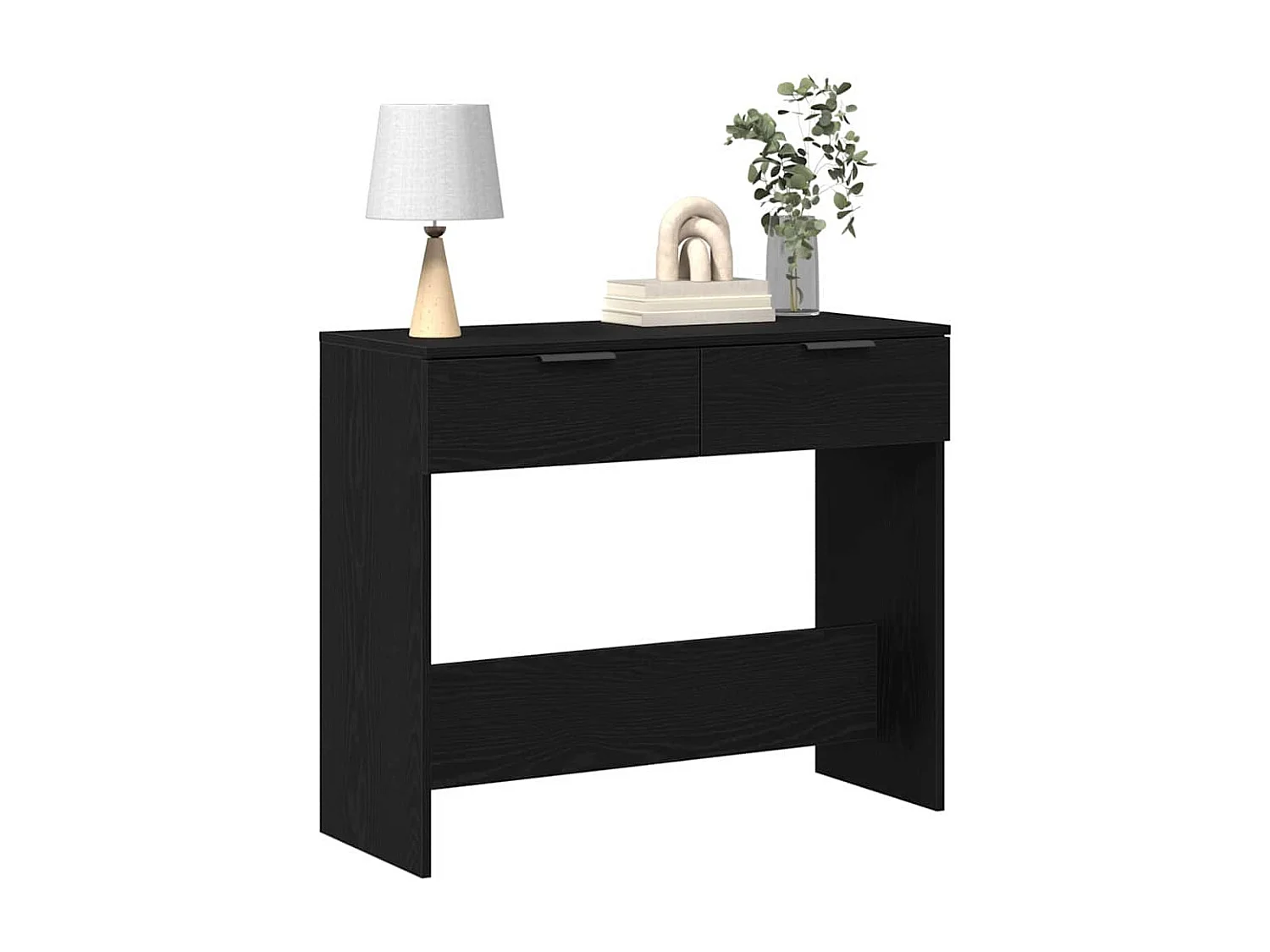 Mesa Consola Roble negro 90 x 36 x 75 cm Madera contrachapada
